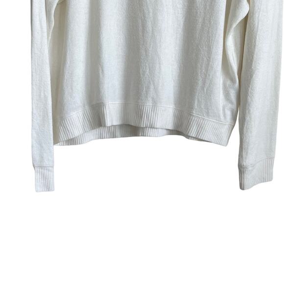 Y2K Abercrombie & Fitch Women Loungewear Top Ivory M Sequins Graphic Soft Preppy - Picture 6 of 9